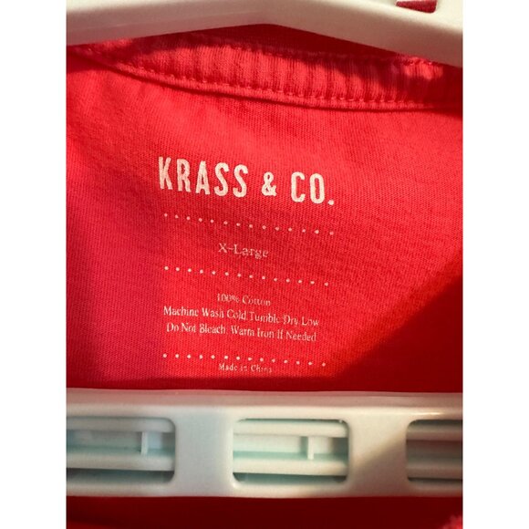 Krass & Co Nautical Beach Boat Lake Sail Boat Pocket T-shirt SZ XL Melon - Picture 5 of 8